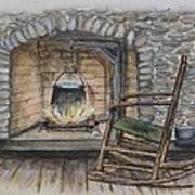 1800s Cozy Cooking .... Fire Place Art Print