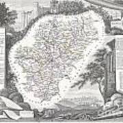 1847 Levasseur Map Of Dept Del La Charente France Art Print