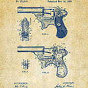 1887 Howe Revolver Patent Artwork - Vintage Art Print