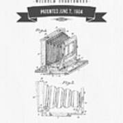1904 Folding Camera Patent Drawing - Retro Gray Art Print