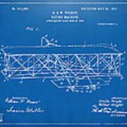 1906 Wright Brothers Flying Machine Patent Blueprint Art Print