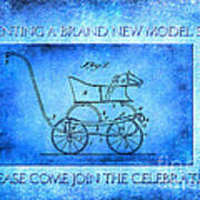 1921 Baby Carriage Aged New Model Blue Art Print