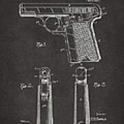 1921 Searle Pistol Patent Artwork - Gray Art Print