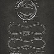 1928 Baseball Patent Artwork - Gray Art Print