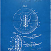 1928 Soccer Ball Lacing Patent Artwork - Blueprint Art Print