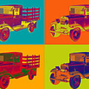 1929 Blue Chevy Truck 1 Ton Pop Art Art Print