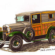 1930 Ford Model A Woody Art Print