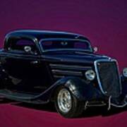 1934 Ford 3 Window Coupe Hot Rod Art Print