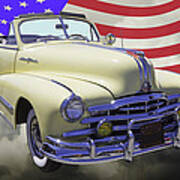 1948 Pontiac Silver Streak With American Flag Art Print