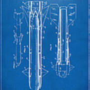 1953 Aerial Missile Patent Blueprint Art Print