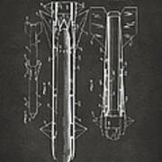 1953 Aerial Missile Patent Gray Art Print