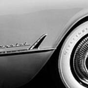 1954 Chevrolet Corvette Wheel Emblem -282bw Art Print