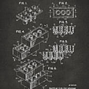 1961 Toy Building Brick Patent Art - Gray Art Print