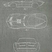 1963 Corvette Stingray Patent Art Blueprint #2 Art Print