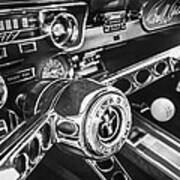 1965 Shelby Prototype Ford Mustang Steering Wheel Emblem -0314bw Art Print