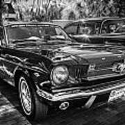 1966 Ford Mustang Convertible Painted Bw Art Print