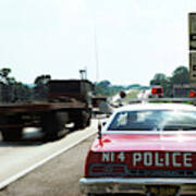 1970s Police Car With Radar Gun Art Print