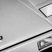 1982 Lamborghini Countach 5000s Hood Emblem -1518bw Art Print