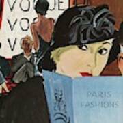 Vintage Vogue Cover Of Paris Fashions Art Print