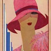 A Vintage Vogue Magazine Cover Of A Woman #2 Art Print