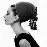 Audrey Hepburn Wearing A Givenchy Hat #1 Art Print