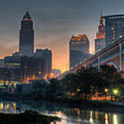 Cleveland Skyline At Dawn #2 Art Print