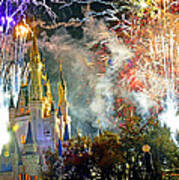 Fireworks Cinderellas Castle Walt Disney World #7 Art Print