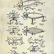 1961 Fishing Lures Patent Drawing Art Print