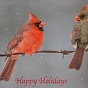 Happy Holidays Cardinals #2 Art Print