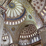 Interior Of Blue Mosque In Istanbul Turkey #2 Art Print
