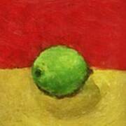 Lime With Red And Gold #2 Art Print