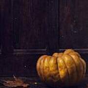 Pumpkin On Dark Background Art Print