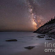 Sand Beach Acadia Milky Way #2 Art Print