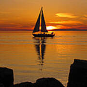 Sister Bay Sunset Sail 2 #2 Art Print