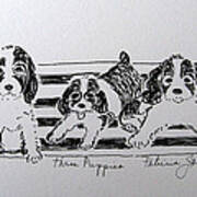 Three Puppies #2 Art Print