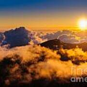 Clouds At Sunrise Over Haleakala Crater Maui Hawaii Usa #26 Art Print