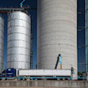 Grain Truck Being Filled At A Silo #3 Art Print
