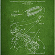 Indian Motorcycle Patent From 1904 - Green Art Print