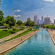 Indianapolis Skyline From The Canal Art Print