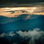 Panaramic Sunset Himalayas Mountain Nepal #3 Art Print