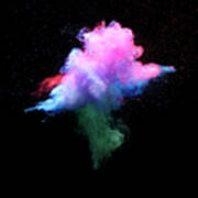 Explosion Of Colored Powder #4 Art Print