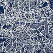 London England Street Map #4 Art Print