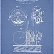 Nikola Tesla Electric Circuit Controller Patent Drawing From 189 #4 Art Print