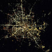 Satellite View Of Houston, Texas, Usa #4 Art Print