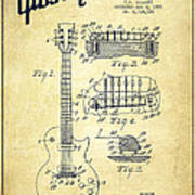 Mccarty Gibson Les Paul Guitar Patent Drawing From 1955 - Vintage Art Print