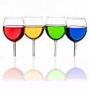Colorful Wine Glasses #7 Art Print