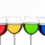 Colorful Wine Glasses #8 Art Print