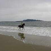 Popham Beach, Horseback Riding, Maine #9 Art Print