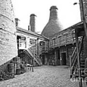 A Black And White Image Of The Gladstone Pottery Museum Art Print