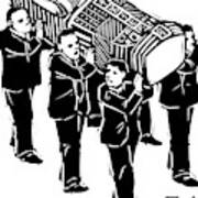 A Group Of Pallbearers Are Seen Bearing A Casket Art Print